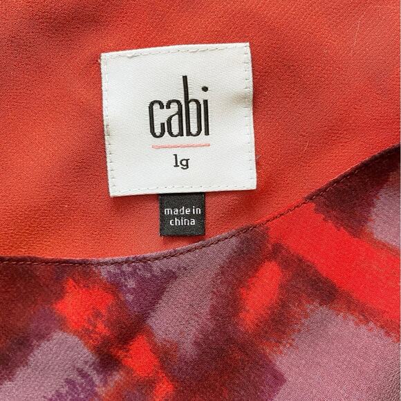 CAbi‎ Cherish Sleeveless Blouse/Tank Top Maroon Red Purple Print - L EUC - Picture 6 of 13